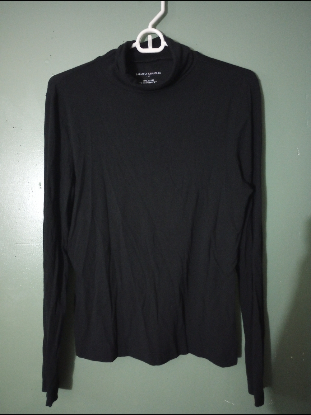 Banana Republic Black Slim Turtleneck Top